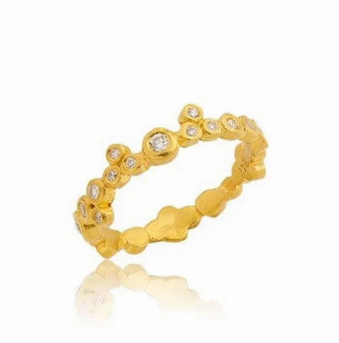 24k Gold &quot;Dylan&quot; Stackable Band with Diamonds