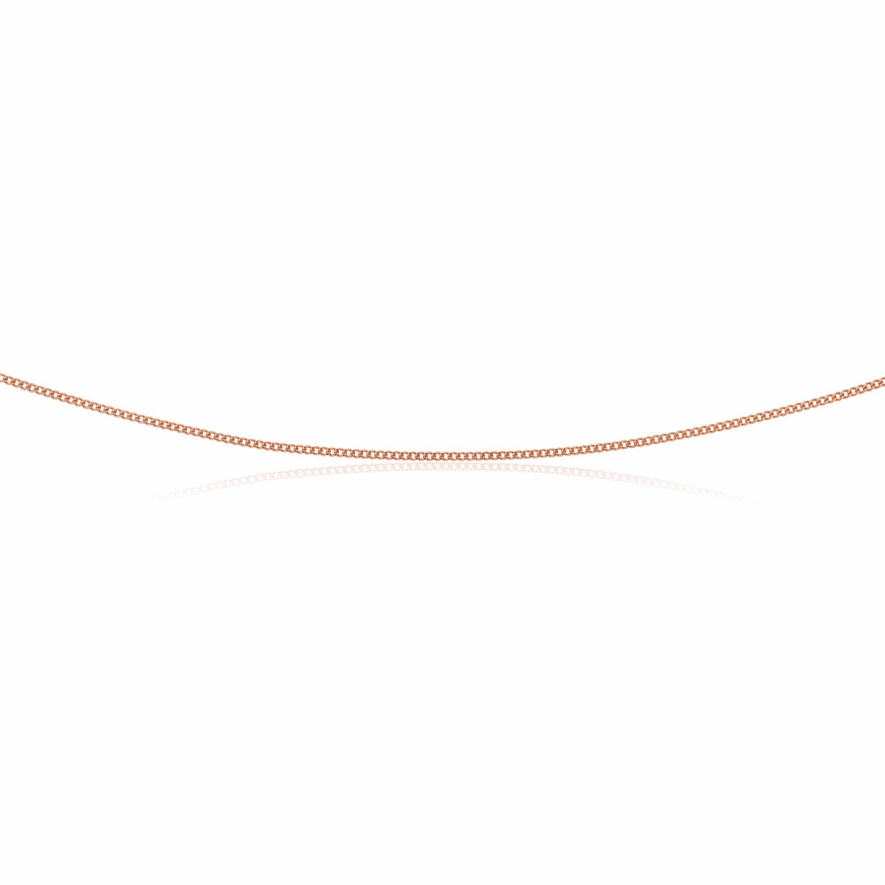 50cm Sterling Silver and Rose Gold Plate Curb Link Chain
