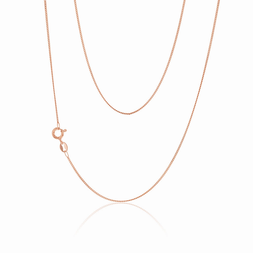 50cm Sterling Silver and Rose Gold Plate Curb Link Chain