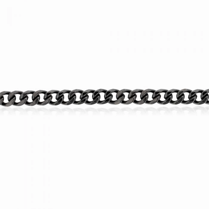 55cm Stainless Steel Reversible Black/Steel Curb Chain
