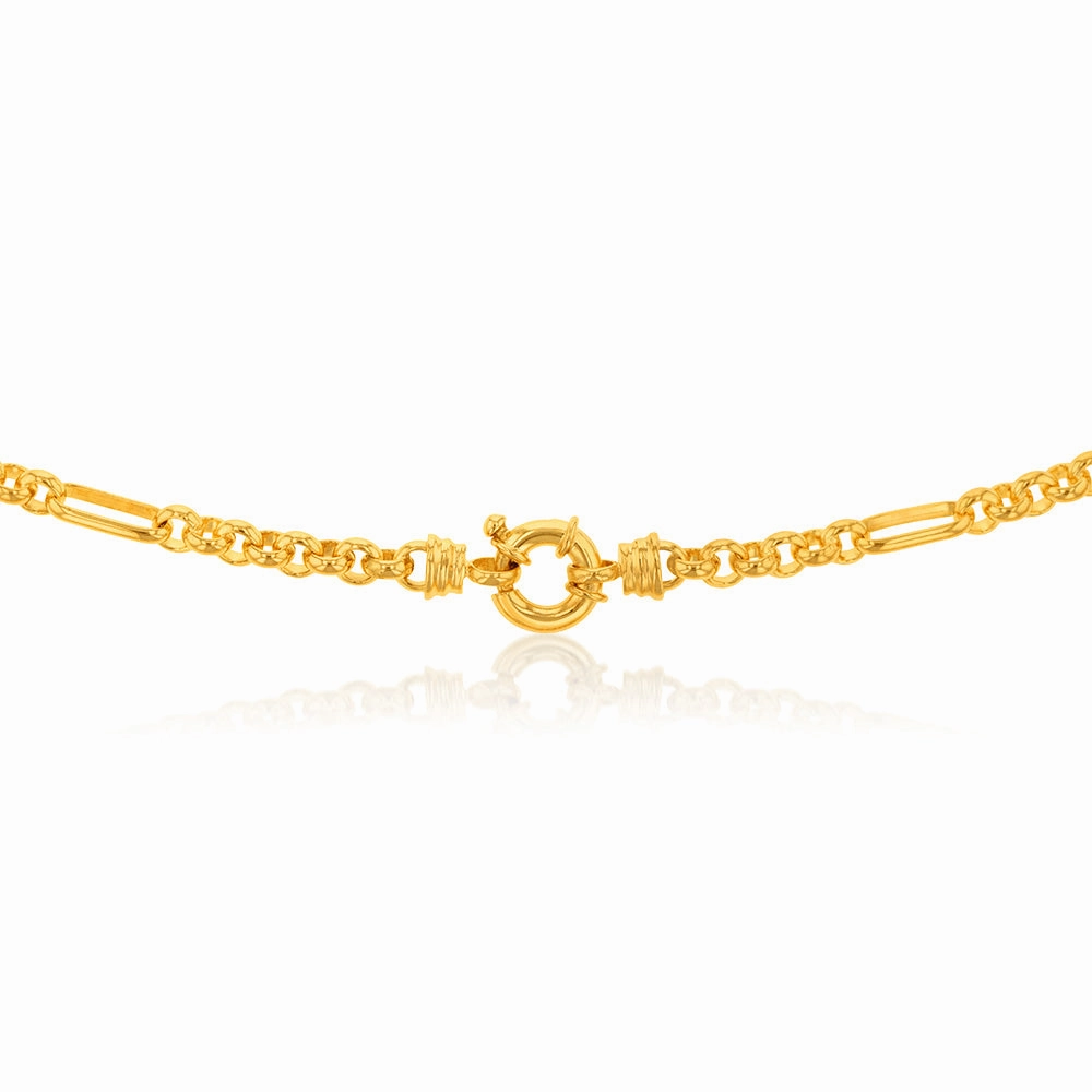 9ct Gold Silverfilled Fancy 9 1 Belcher 5.5mm Wide 45cm Chain