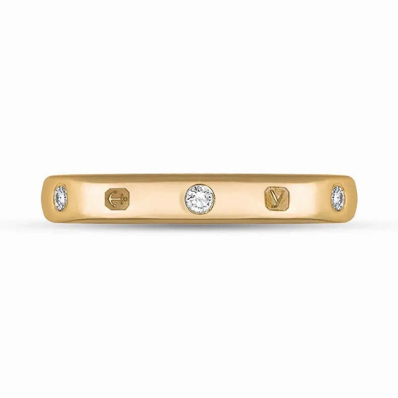 9ct Rose Gold 0.12ct Diamond King's Coronation Hallmark 3mm Ring D