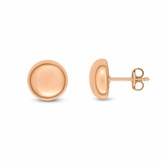 9ct Rose Gold Button Stud earrings