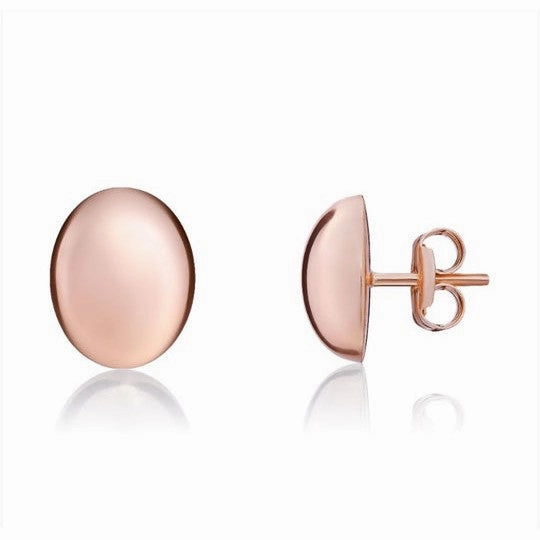 9ct Rose Gold Oval Stud