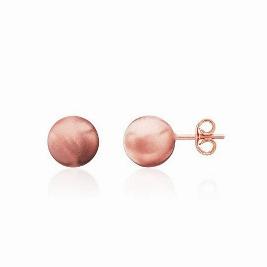 9ct Rose Gold Satin Ball Stud 7mm earrings