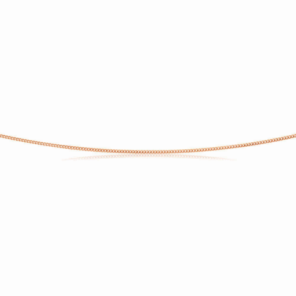 9ct Rose Gold Silver Filled 50cm Curb Chain