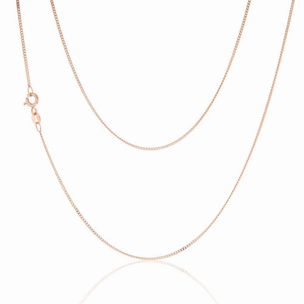 9ct Rose Solid Gold 31 Gauge Curb 41cm Chain