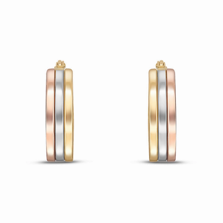 9ct rose, white and yellow gold 3 Row Hoop