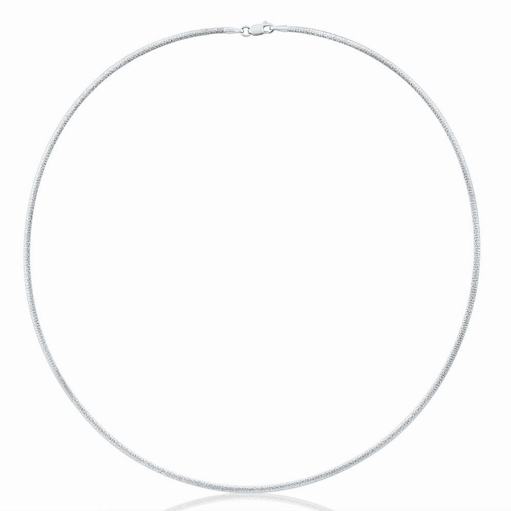 9ct White And Yellow Gold Silver Filled Reversible Omega Chain 45cm