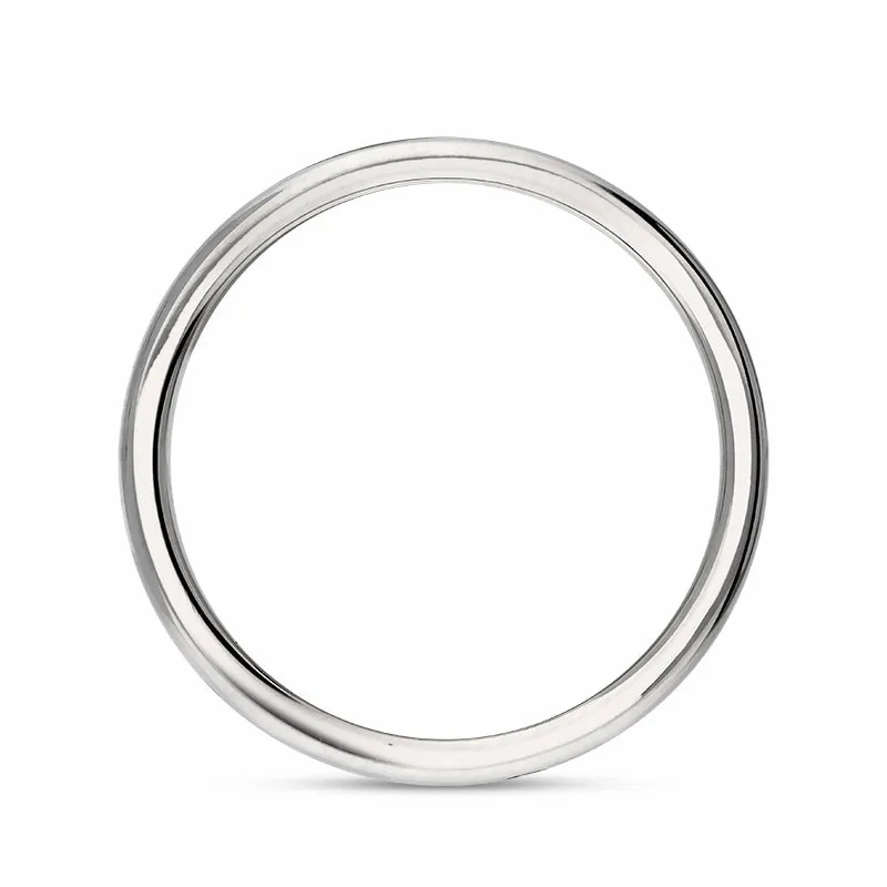 9ct White Gold 0.18ct Diamond Queen's Jubilee Hallmark 6mm Ring D
