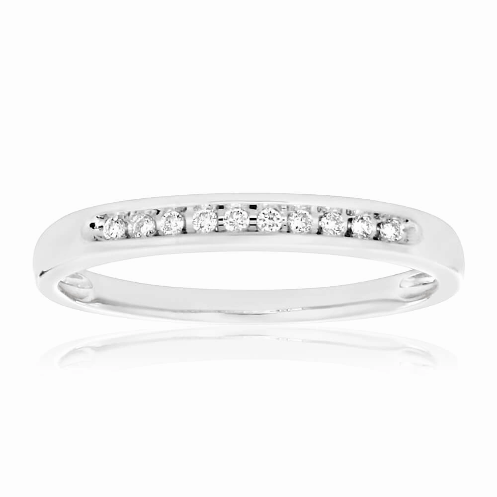 9ct White Gold 10 Diamonds Eternity Ring