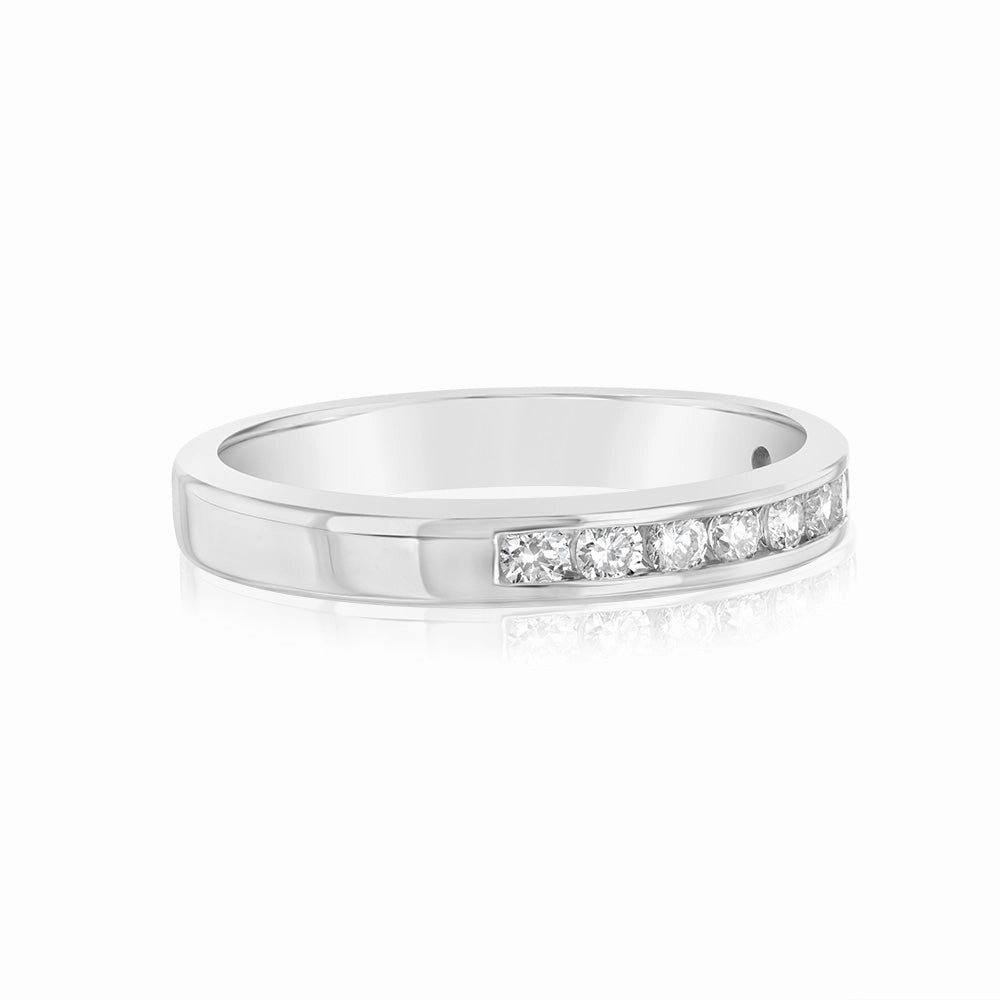 9ct White Gold 1/3 Carat Diamond Eternity Ring with 10 Brilliant Cut Diamonds