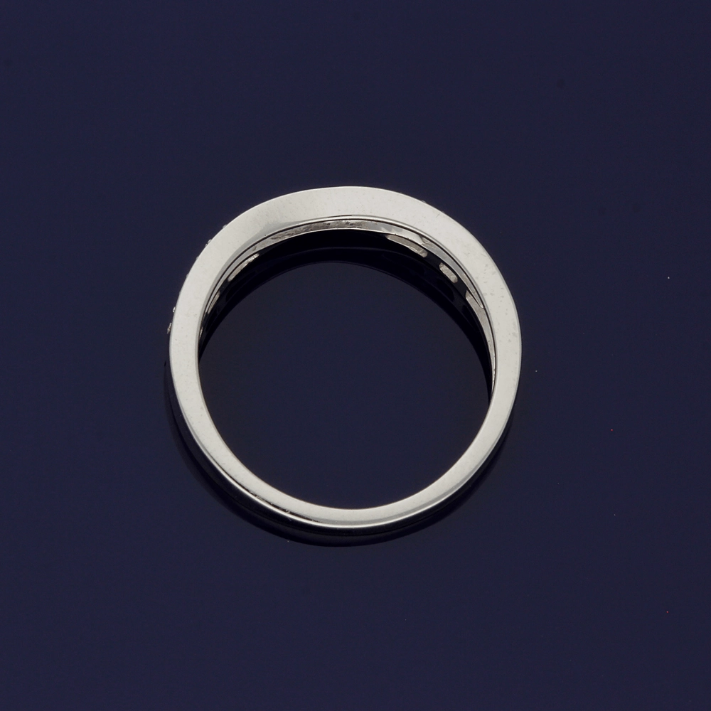 9ct White Gold Diamond Curved Eternity Ring