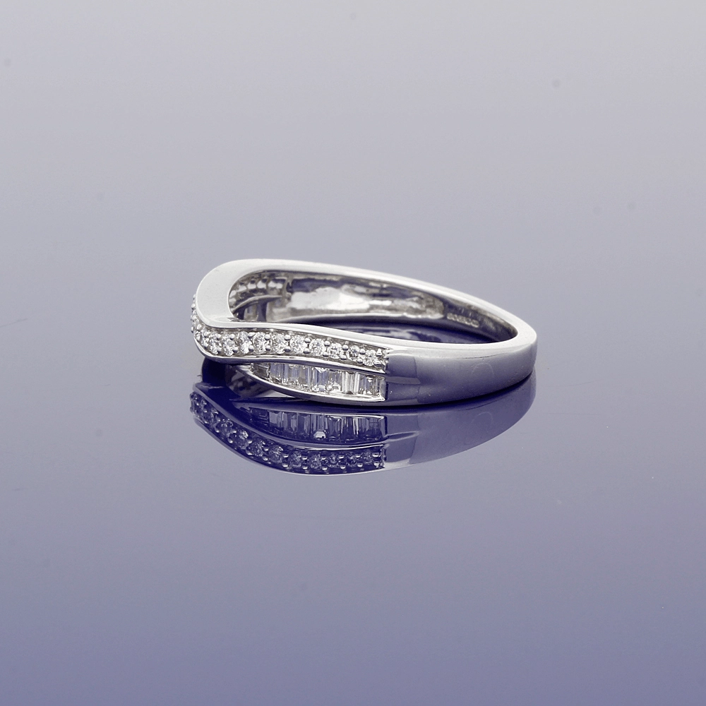 9ct White Gold Diamond Curved Eternity Ring