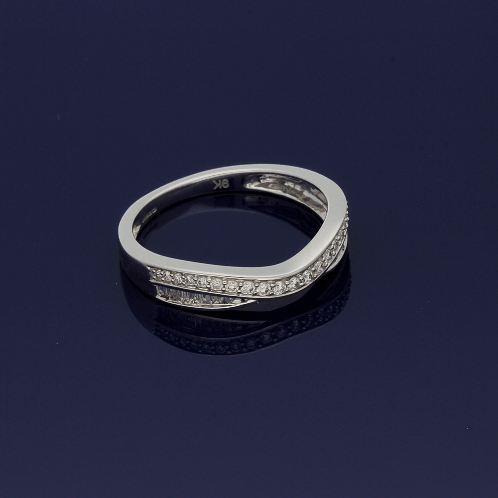9ct White Gold Diamond Curved Eternity Ring