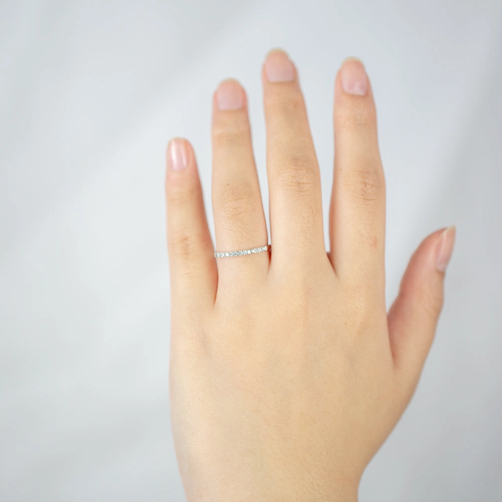 9ct White Gold Eternity Ring with 13 Diamonds