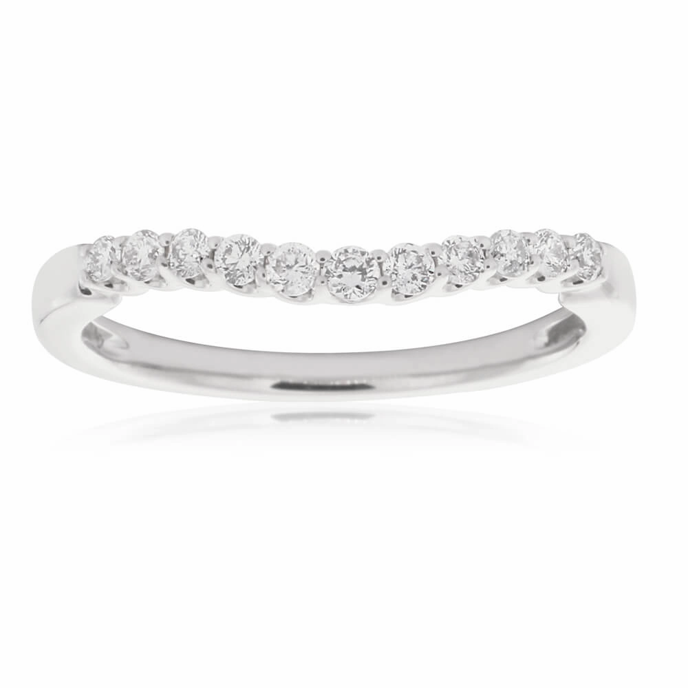 9ct White Gold Ring With 0.25 Carats Of Diamonds