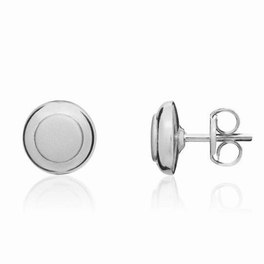 9ct White Gold Round Stud earrings