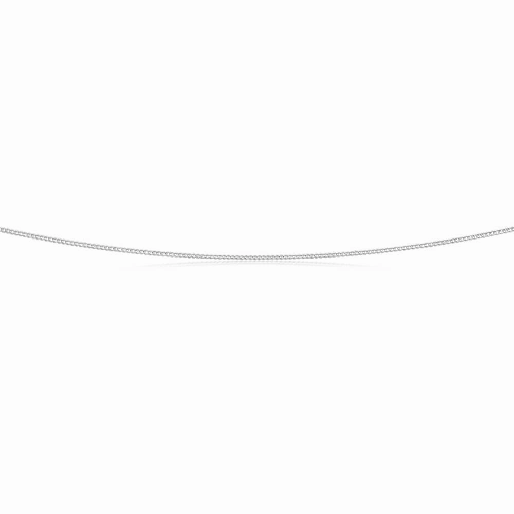 9ct White Gold Silver Filled 45cm Curb Chain