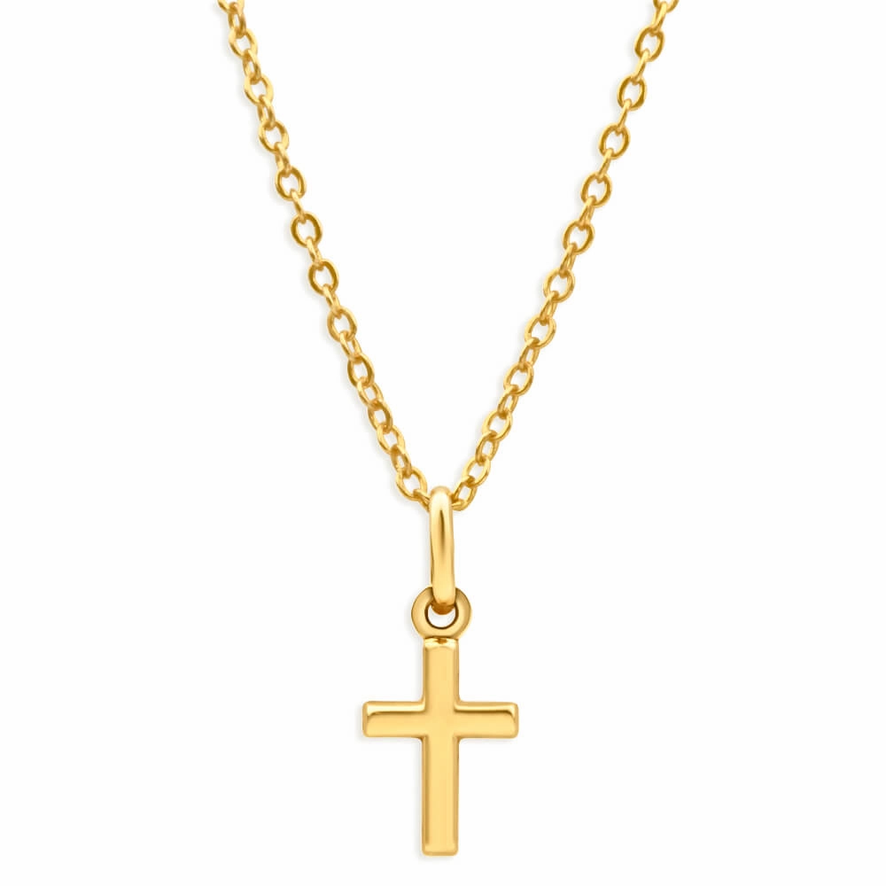 9ct Yellow 14mm Cross Gold Pendant