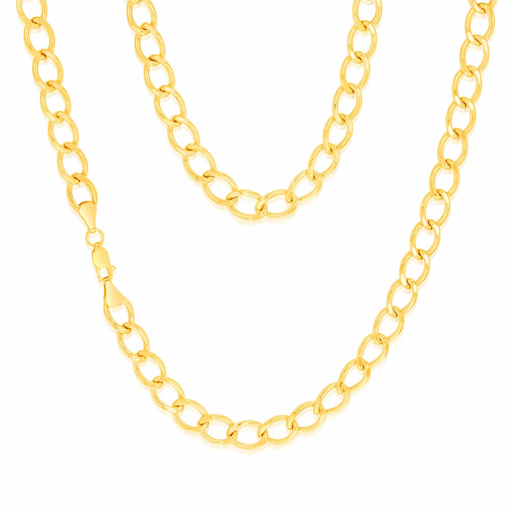9ct Yellow Gold 150 Gauge Open Curb 50cm Chain