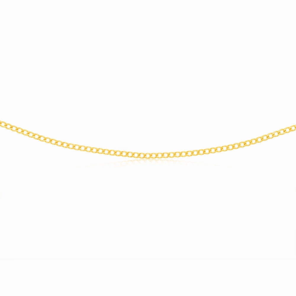 9ct Yellow Gold 40 Gauge Curb 50cm Chain