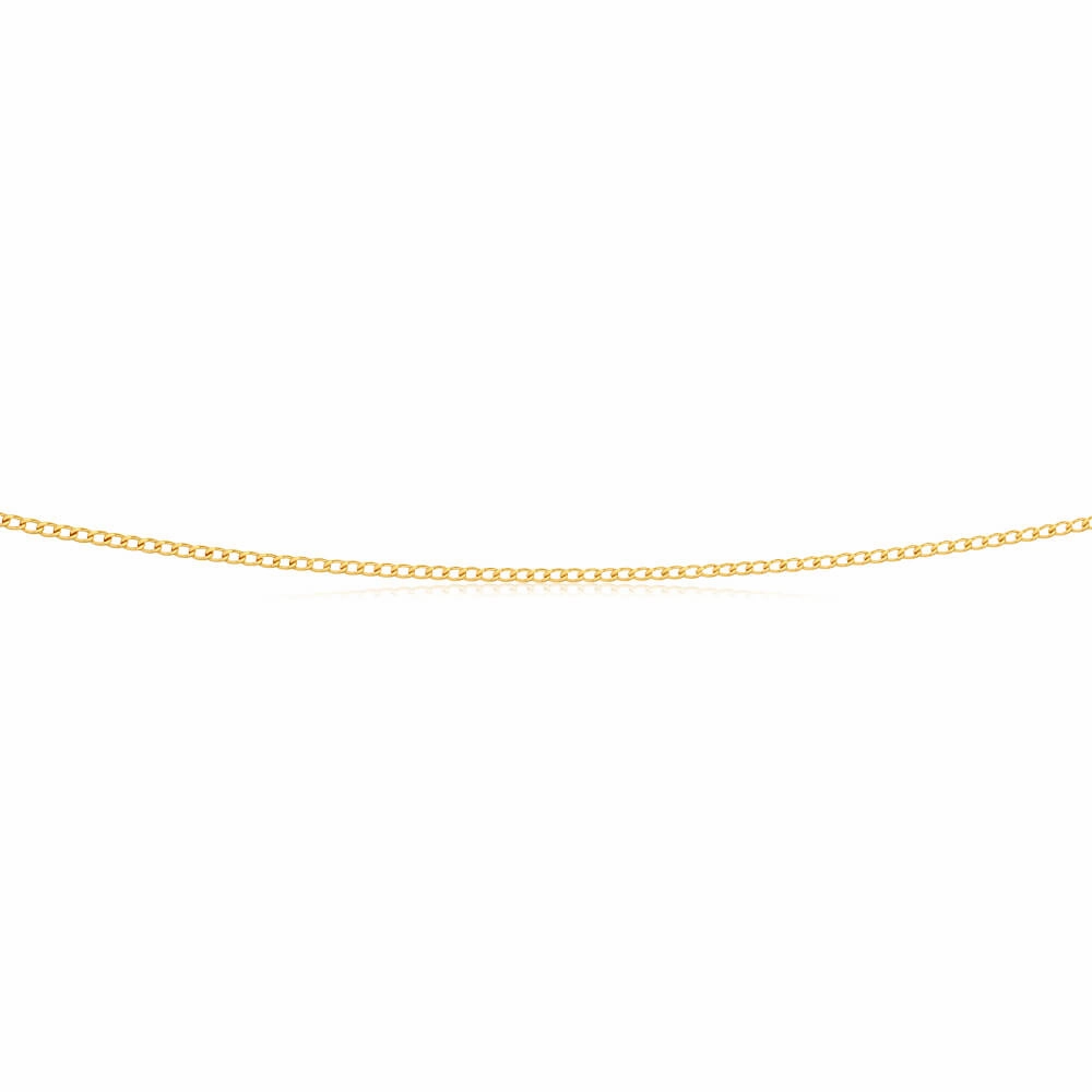 9ct Yellow Gold 40 Gauge Curb 50cm Chain