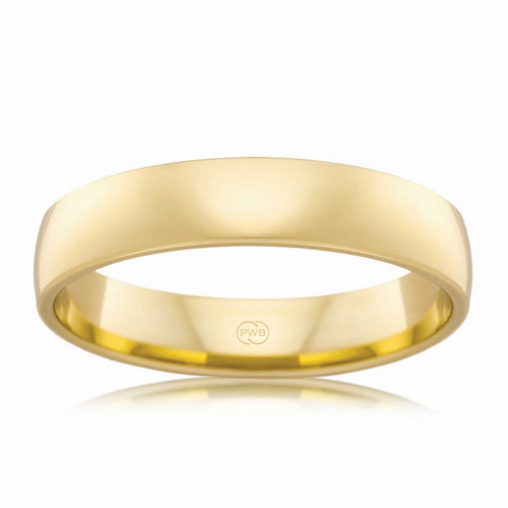 9ct Yellow Gold 4.5mm Classic Barrel Ring. Size U