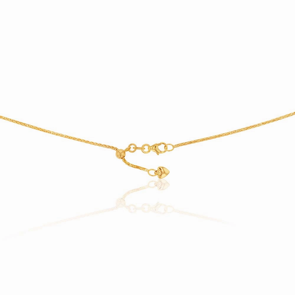 9ct Yellow Gold 50cm Wheat Chain 30 Gauge with Extender