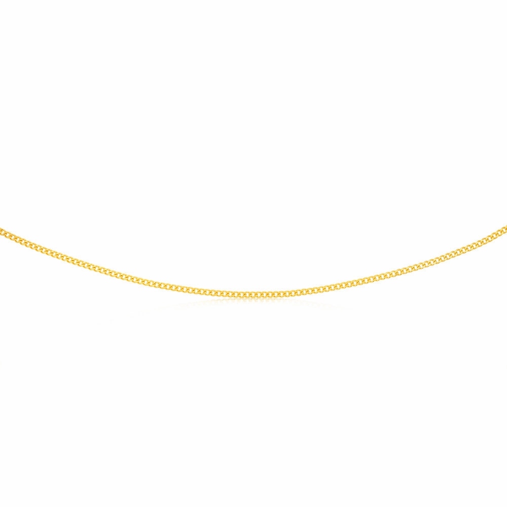 9ct Yellow Gold 55cm 60 Gauge Flat Curb Chain