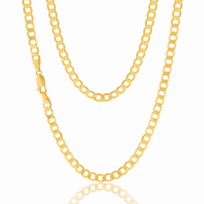 9ct Yellow Gold 55cm Curb Chain