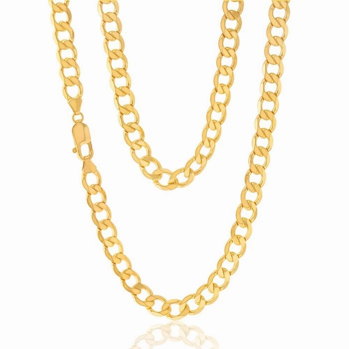 9ct Yellow Gold 55cm Curb Chain
