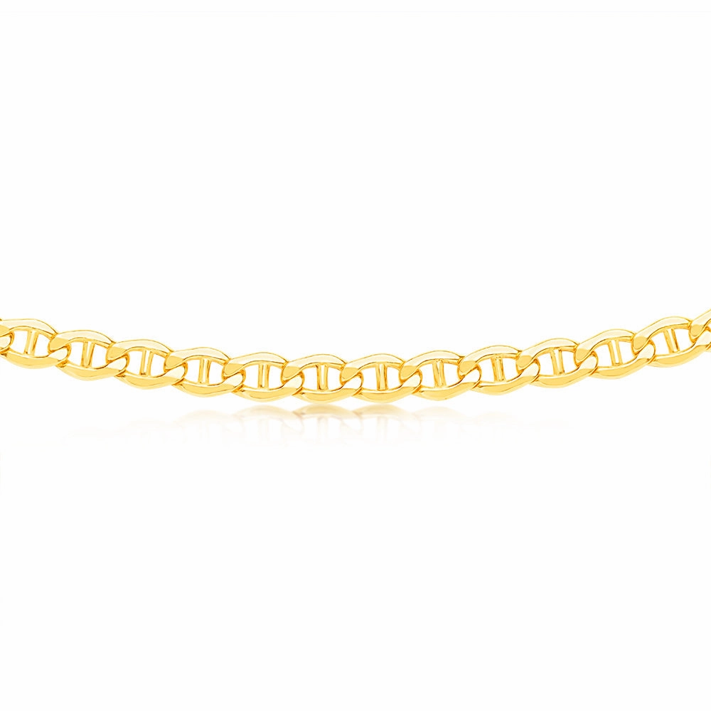 9ct Yellow Gold 55cm Silver Filled Anchor Chain