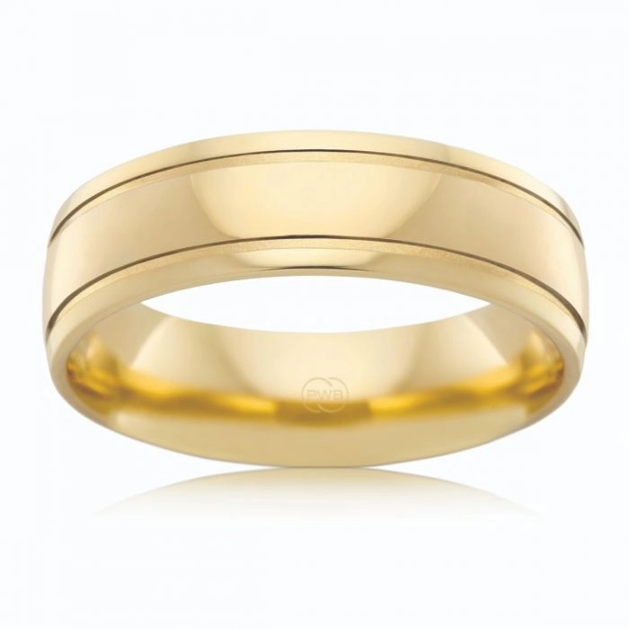 9ct Yellow Gold 6mm Half Round Ring
