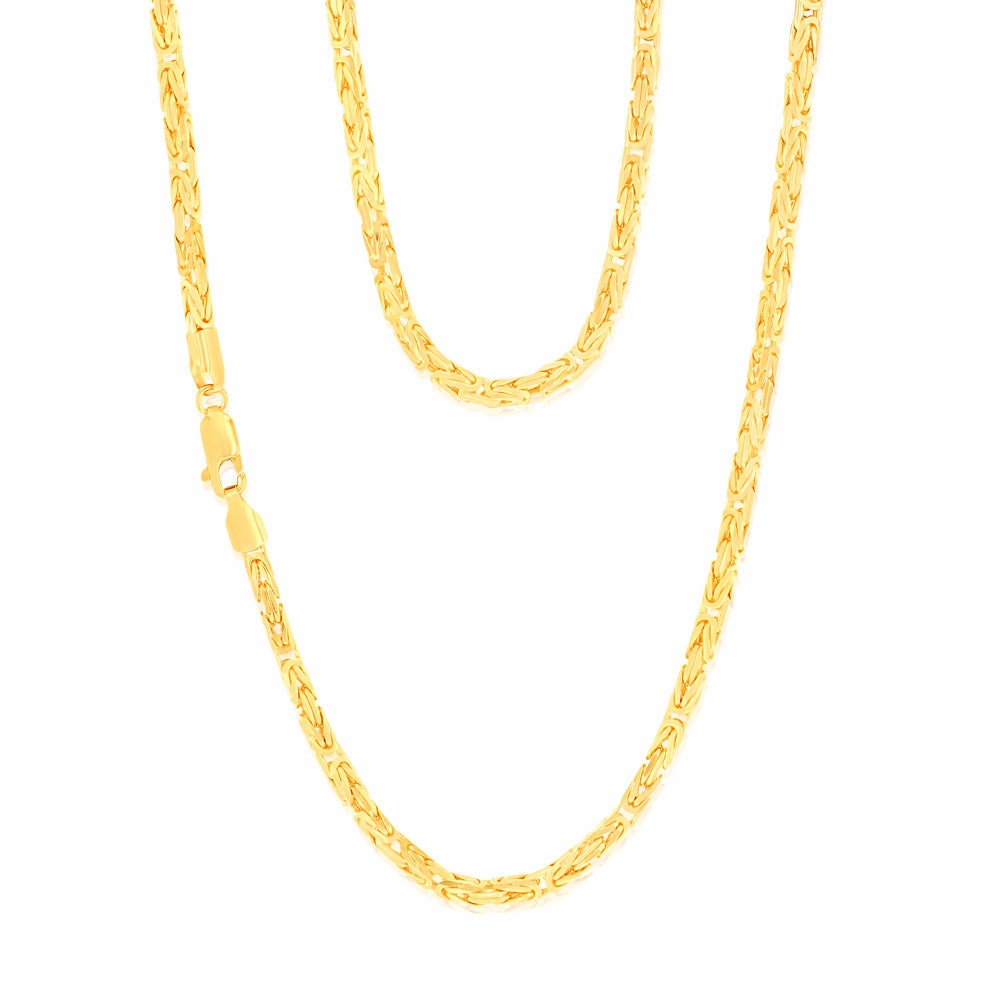 9ct Yellow Gold Byzantine 45cm Chain