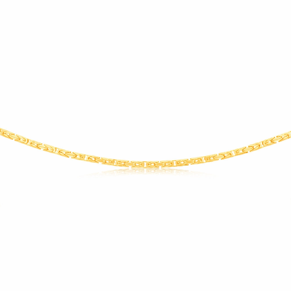 9ct Yellow Gold Byzantine 45cm Chain