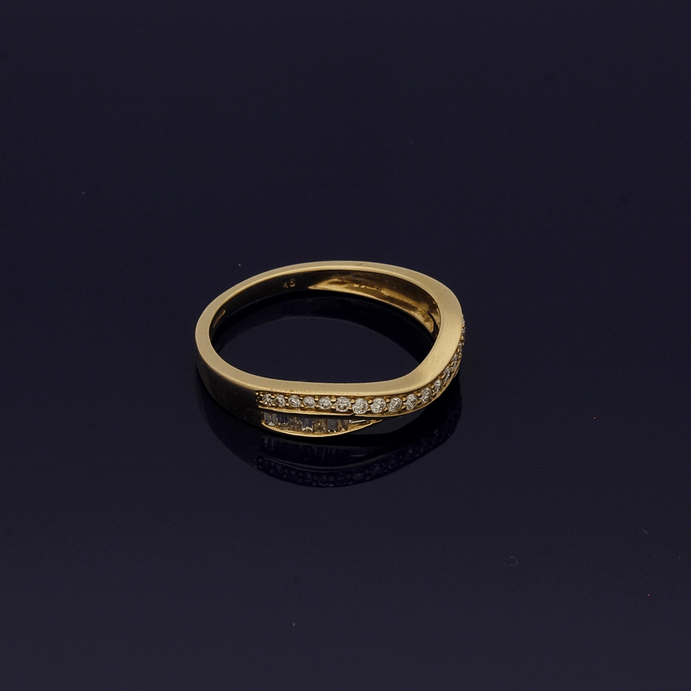 9ct Yellow Gold Diamond Curved Eternity Ring