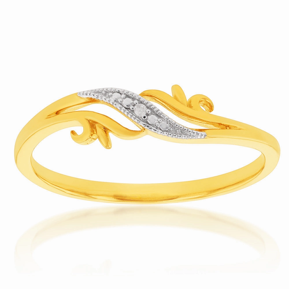 9ct Yellow Gold Diamond Ring