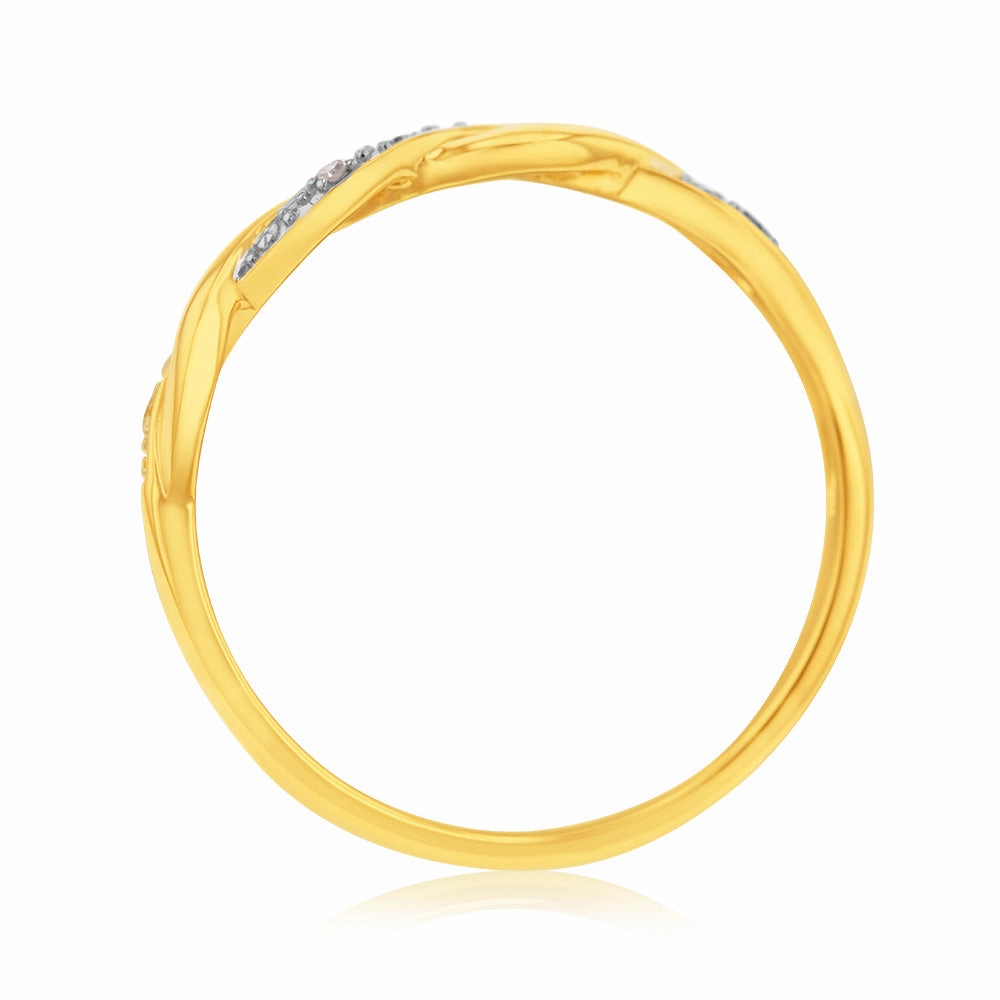 9ct Yellow Gold Diamond Ring