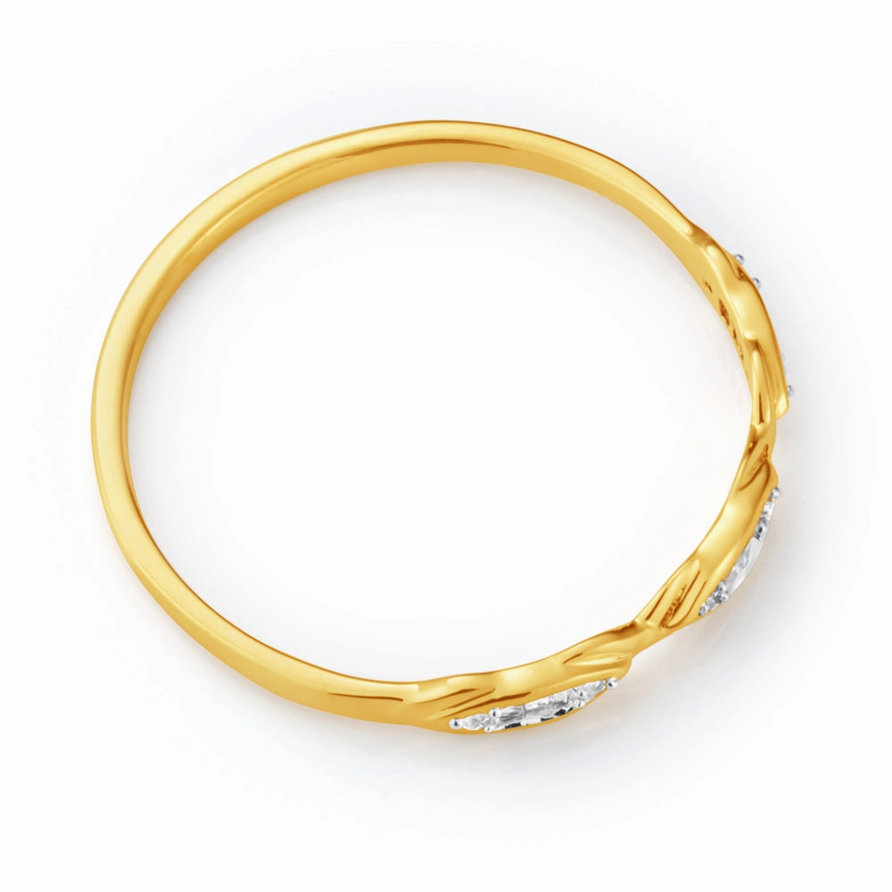 9ct Yellow Gold Eternity Ring with 15 Diamonds