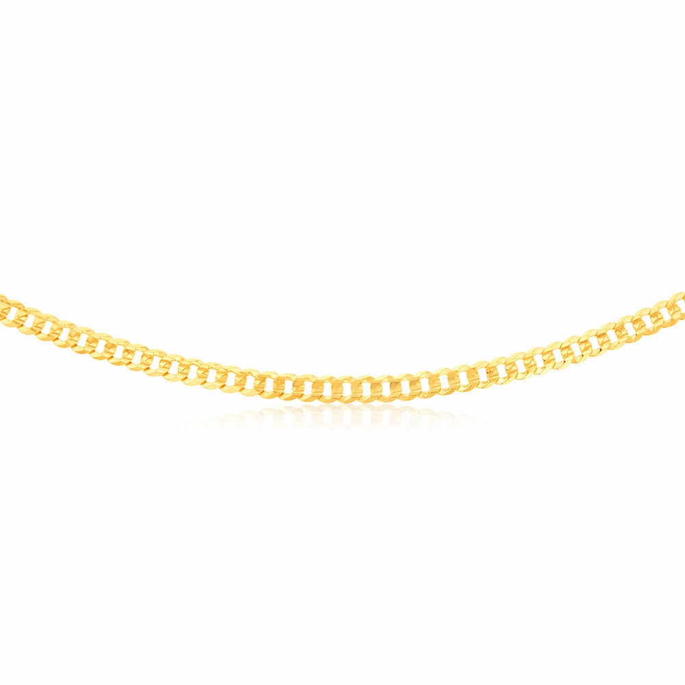 9ct Yellow Gold Extra Flat Curb 55cm Chain