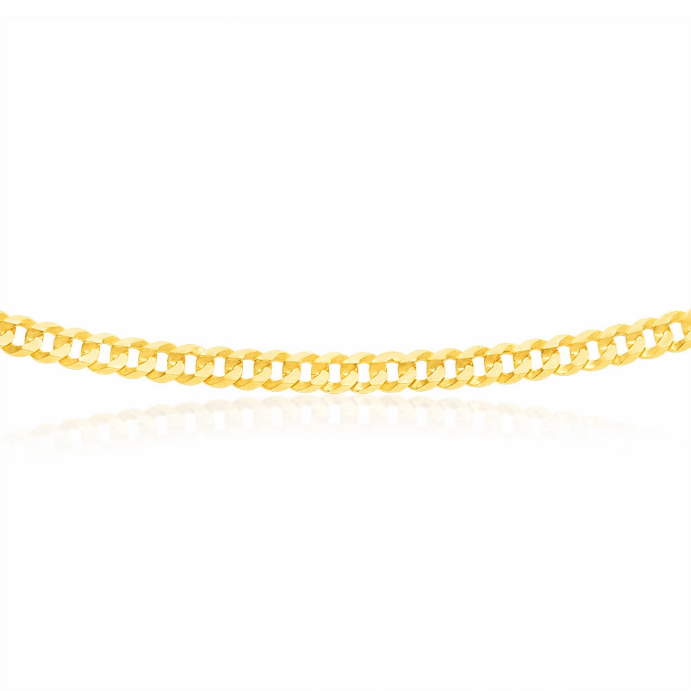 9ct Yellow Gold Extra Flat Curb 55cm Chain
