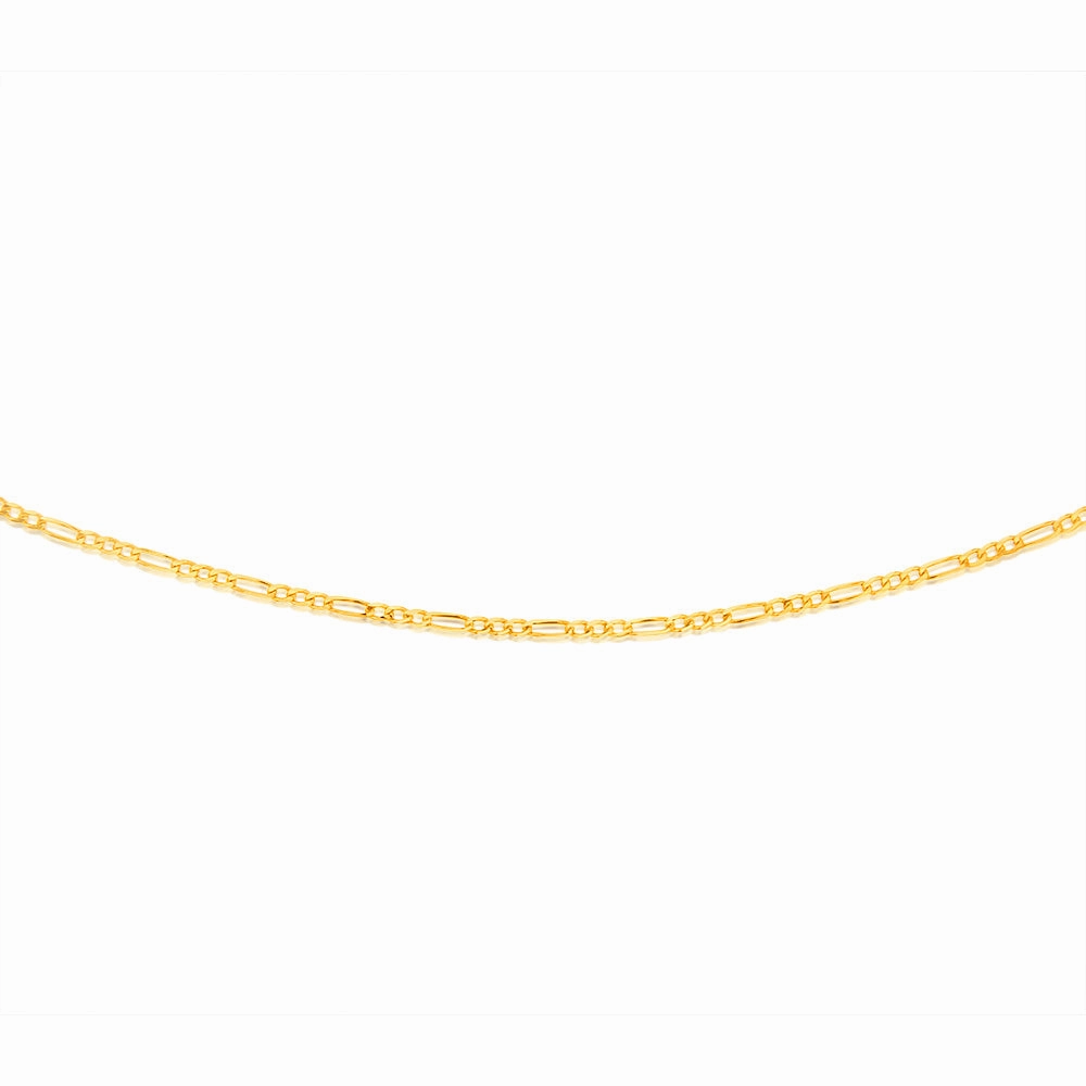 9ct Yellow Gold Fancy 70 Gauge 45cm Figaro 1:3 Chain