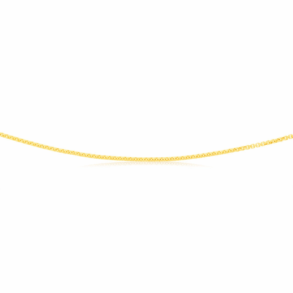 9ct Yellow Gold Fancy Fine Belcher 45cm Chain