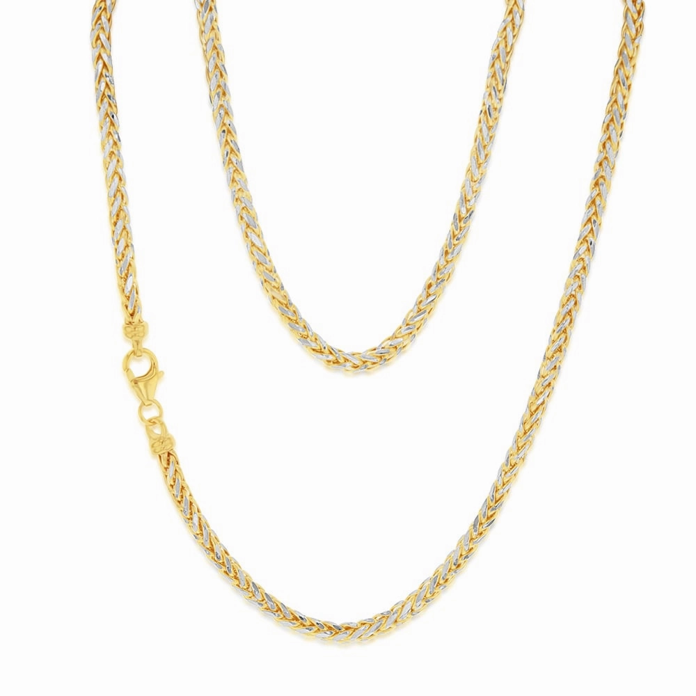 9ct Yellow Gold Fancy Two Tone 45cm Chain