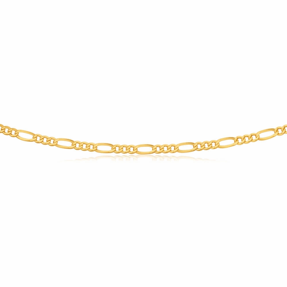 9ct Yellow Gold Figaro 1:3 80 Gauge 55cm Chain
