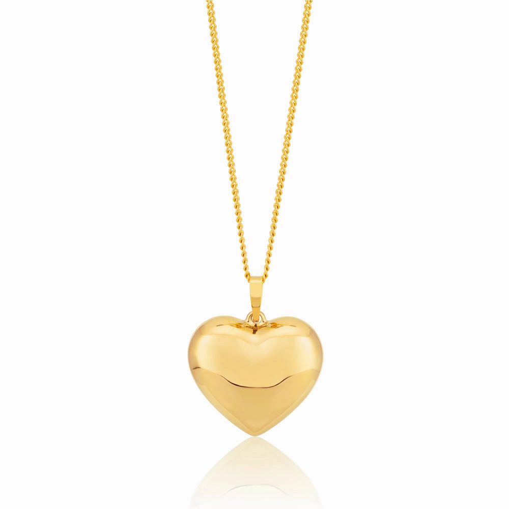 9ct Yellow Gold Filled Plain Heart Pendant