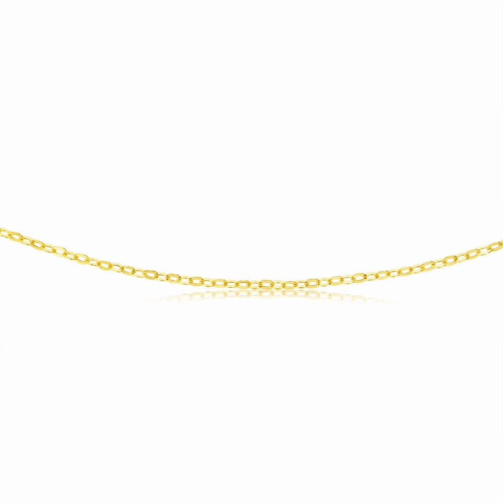 9ct Yellow Gold Fine Trace 35 Gauge 50cm Chain