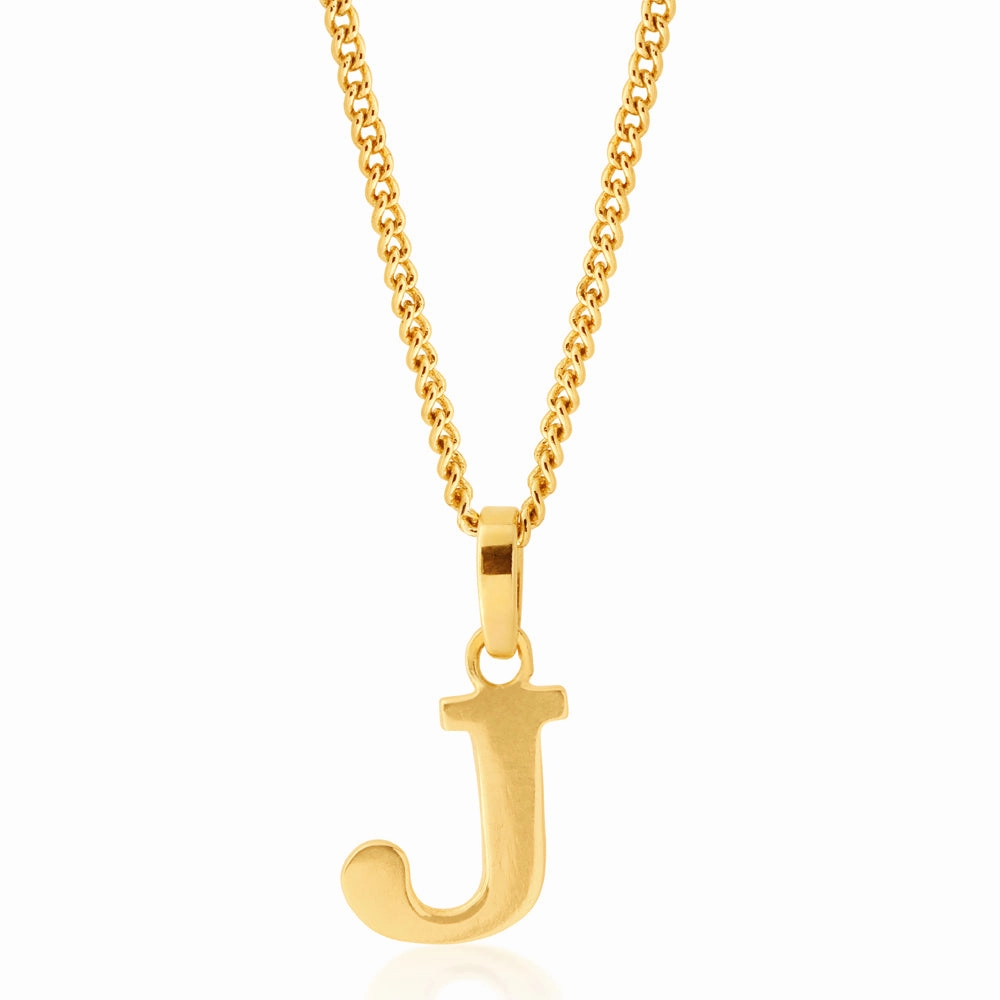 9ct Yellow Gold Initial "J" Pendant