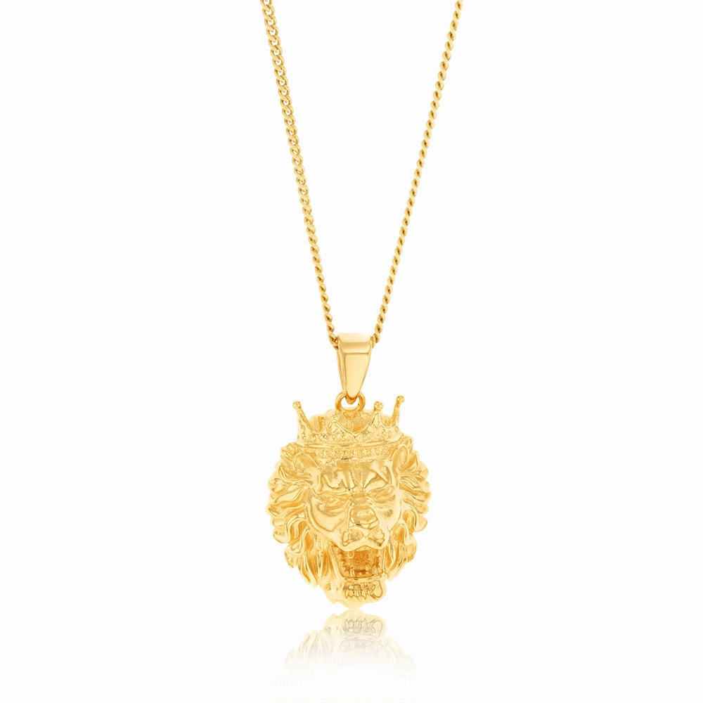 9ct Yellow Gold Lion Head Pendant